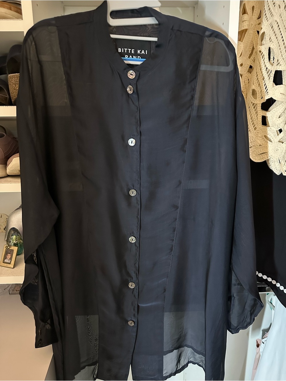 Bitte Kai Rand Sz L Viscose/Silk Blend L/S blouse